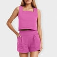 thumbnail image 1 of MKLEKYY Pantalones Cortos Deportivos Para Mujer Conjuntos De 2 Piezas Para Mujer Conjuntos A Juego Pantalones Cortos De Dos Piezas Tops Cortos Conjunto De Ropa De Moda, 1 of 4