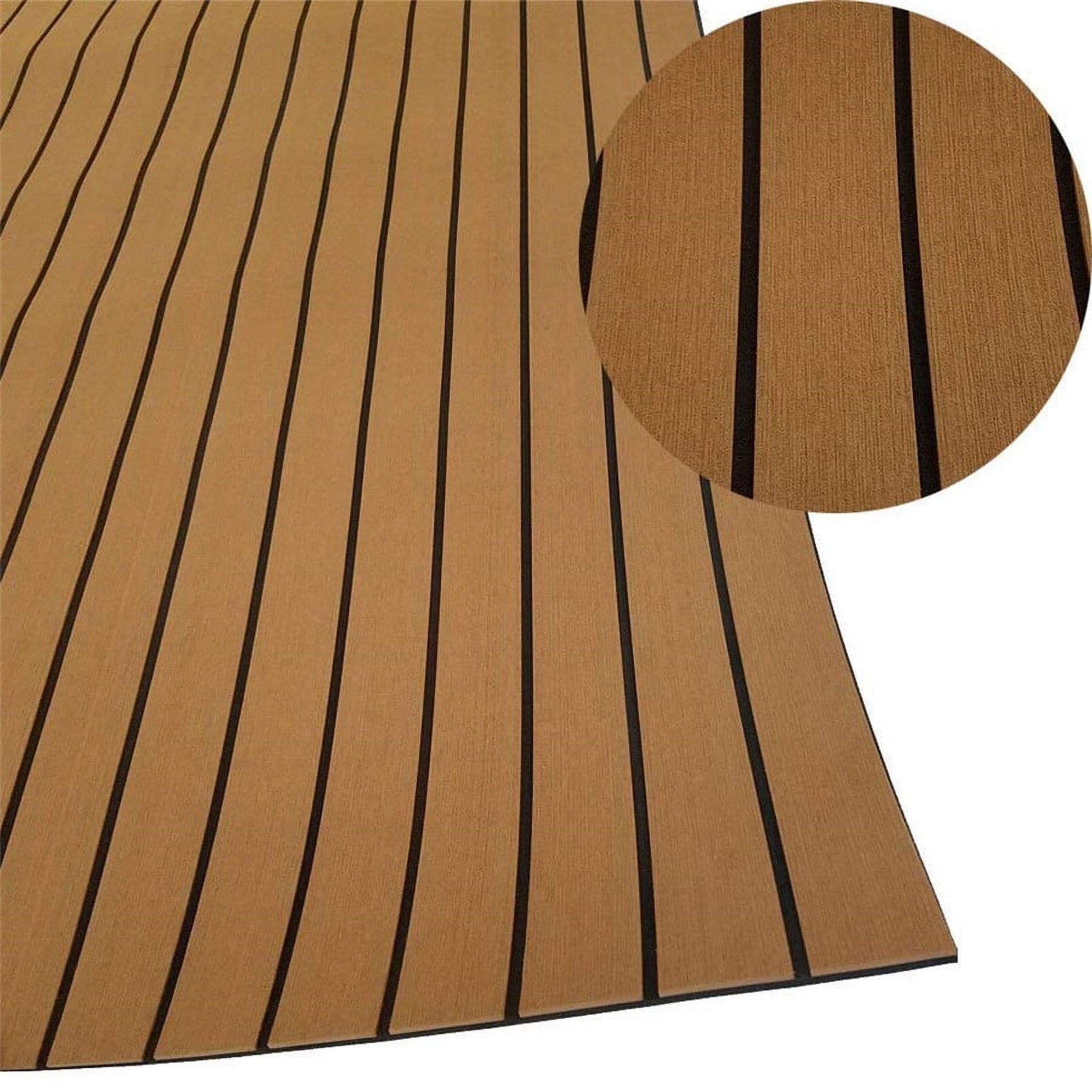 Brown EVA Foam Teak Sheet Marine Flooring Car Boat Non-slip Pad Thickness 0.24"
