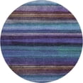 thumbnail image 2 of Addison Rugs Mayfield Premium Machine Washable Transitional Stripes Blue Round Rug, 8' X 8' Machine Washable Transitional Stripes Blue Oversized Sherpa Throw Blanket, 2 of 6