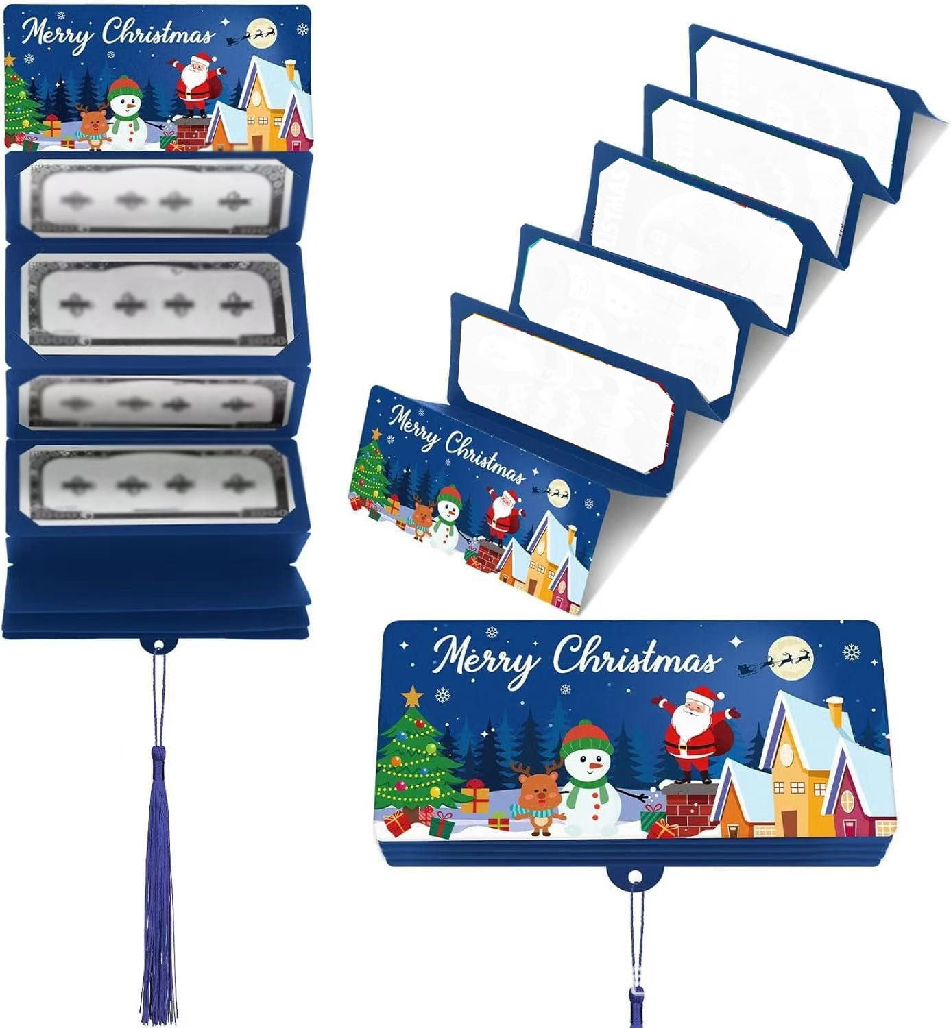 24 Pcs Christmas Gift Card Holder Boxes - Foil Embossed, 6.3x2.8x0.6", 12 Styles