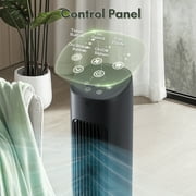 KISSAIR 31 Bladeless Tower Fan with Remote, 3 Speeds, 2 Modes, 85° Oscillation, 15H Timer, LED Display, Quiet Cooling Fan for Bedroom & Office, Black