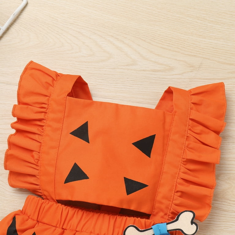 FYMNSI Baby Girl Halloween Caveman Costume Sleeveless Romper Infant Role Play Dress Up Clothes 0-6 Months