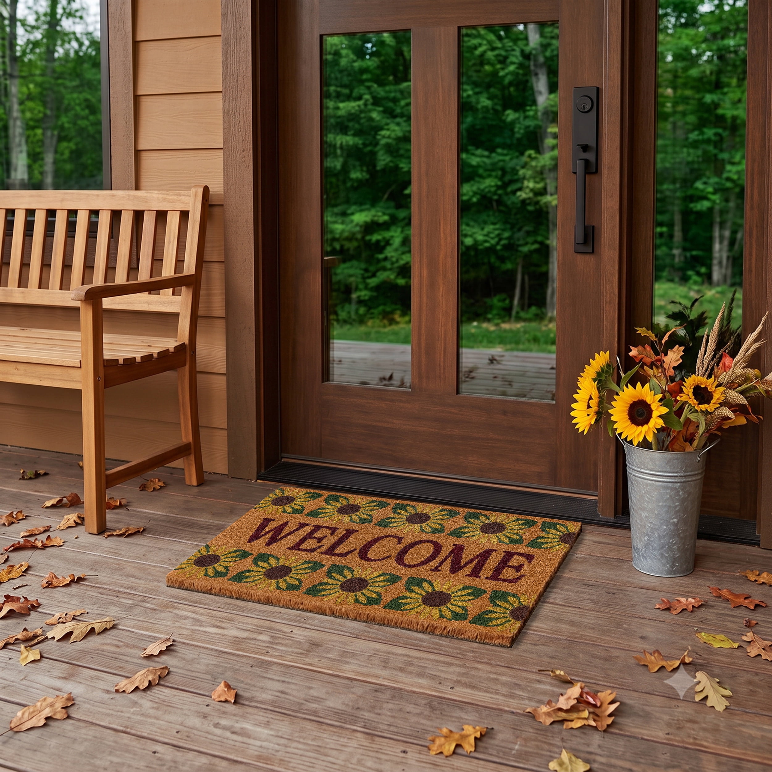 Printed Coir Mat 18x30 - Welcome Sunflower