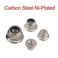 thumbnail image 2 of M3 M4 M5 M6 M8 Nylon Insert Hex Flange Nuts Lock Nuts Nickel Plated Carbon Steel Hexagon Self-locking Nylock Locknut, 2 of 6
