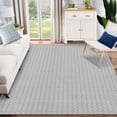 thumbnail image 2 of Vintage Print 9x12 Ft Boho Non-Slip Rug, Braided Texture, Washable, Stain-Resistant for Living Room/Bedroom/Kitchen (Gray), 2 of 7