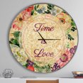 thumbnail image 2 of Designart 'Time is Love Pink Floral ' Vintage wall clock, 2 of 6