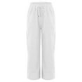 thumbnail image 4 of Women's Relaxed Fit Straight Leg Sweatpants with Elastic Waist and Pockets Comfortable Oversized Lounge Pants, 4 of 8