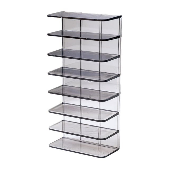 Xuanheng Vitrine à Roulettes 1/64 7 Niveaux pour Mini Figurines d'Action Miniatures Transparent Noir