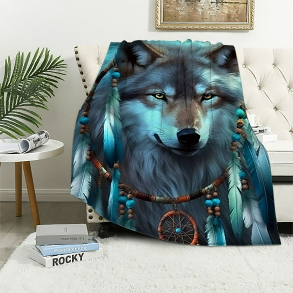 ARISTURING Wolf Blanket for Bed Ultra Soft Flannel Throw Blanket Wolf Lightweight Warm Blanket Wolf Gifts forWomen Men and Kids
