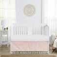 thumbnail image 2 of Boho Fringe Pink and White Dust Ruffle Crib Skirt by Sweet Jojo Designs, 2 of 2