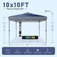 thumbnail image 6 of Summit Living 10 x 10 Ft Pop-up Canopy Tent Straight Legs Instant Canopy for Outside with Wheeled Bag – Blue and White Stripes, 6 of 7