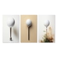 thumbnail image 2 of Designart "Minimalist Golf Tees X" Sports Wall Art Set Of 3 - White Golf Canvas Set For Living Room Decor, 2 of 7