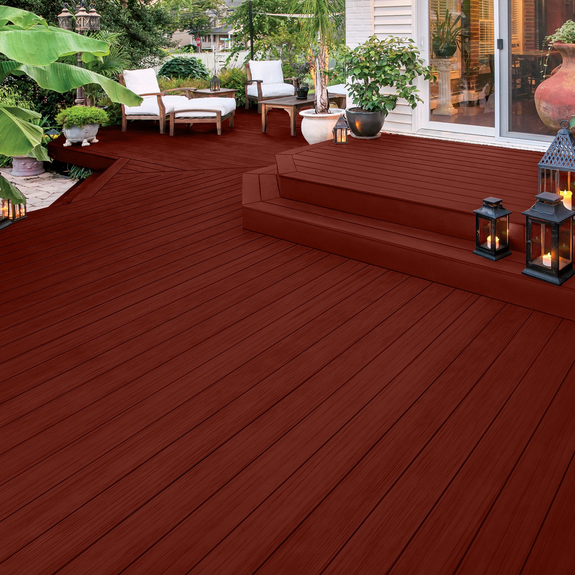 Olympic Elite 1 Gallon SC-1022 Spiced Red Solid Advanced Exterior Stain and Sealer in One