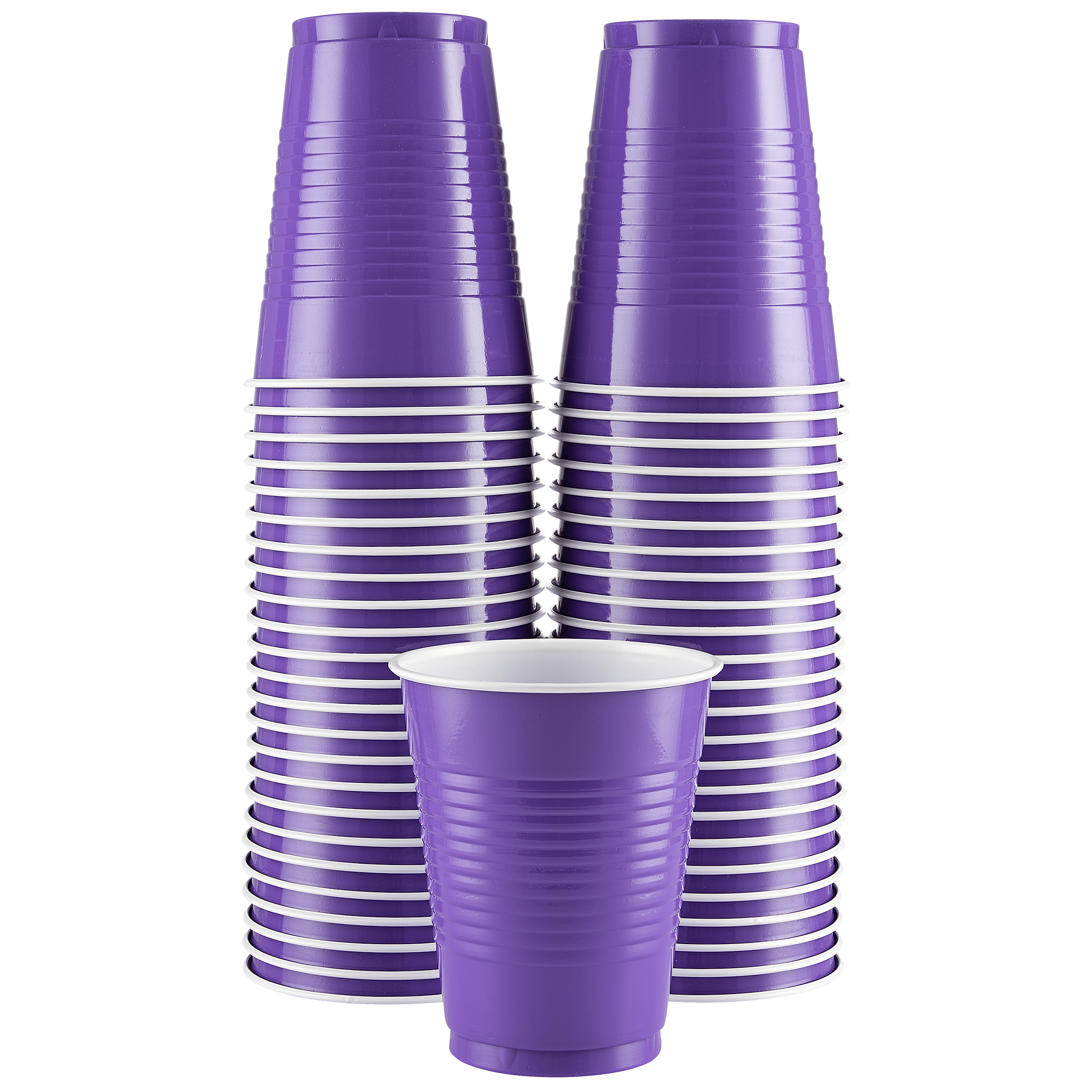 Amcrate Purple Colored 16Ounce Disposable Plastic Party Cups Ideal for Weddings, Partyâ€™s