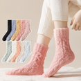 thumbnail image 2 of Women Warm Solid Color Soft Winter Floor Socks Coral Velvet Socks Cotton Socks BLACK, 2 of 8