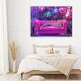 thumbnail image 4 of Mudket Neon Fuchsia Leopard Canvas Wall Art, Modern Glow Feline Print with Satin Texture, Waterproof Framed Art for Apartment Home Decor, Ready to Hang - 18"L x 12"W, 4 of 8
