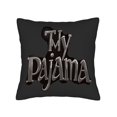thumbnail image 4 of Set of 2 Decorative Throw Pillow Covers 18x18in - Elegant Black with Metallic Silver ' My Pajama ' Text Perfect for Couch Bed or Car, 4 of 8