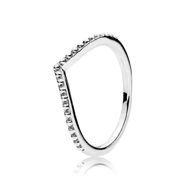 Wishbone ring in sterling silver w/clear CZ Ring sz 58 196316CZ-58 ...