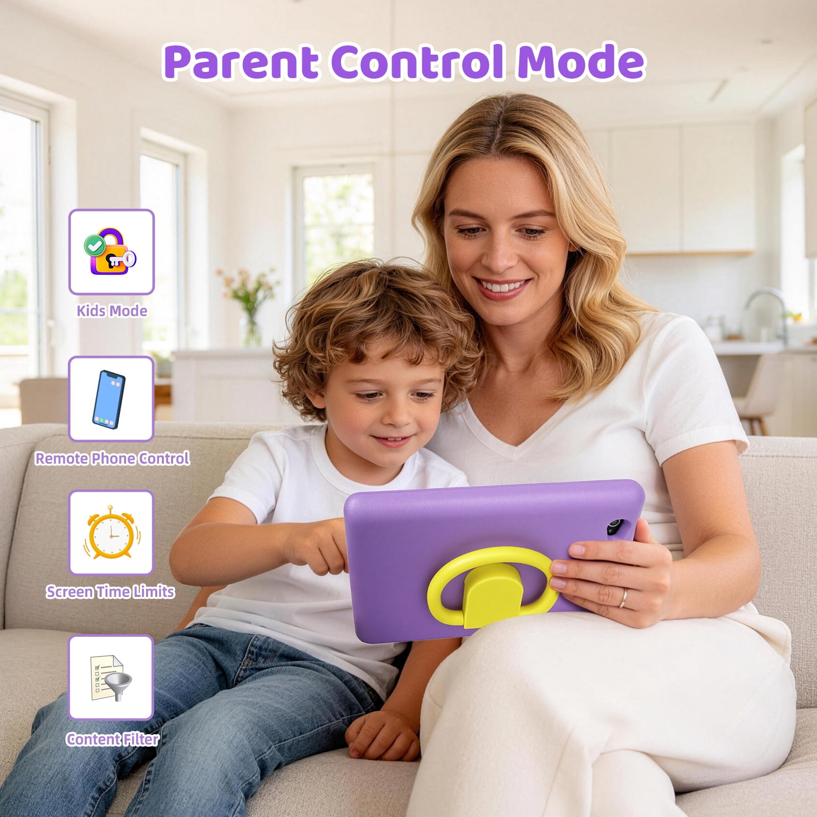 BESTSKI 10 inch Kids Tablet for 3-12 Year Olds — Eye Protection HD Screen, 24GB RAM, 128GB ROM, Parental Control