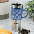 thumbnail image 2 of Mr. Coffee Travertine 16 Ounce Stoneware and Stainless Steel Travel Mug With Lid in Blue, 2 of 2