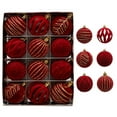 thumbnail image 4 of Clearance!12PCS Velvet Christmas Ornaments Balls, Burgundy Christmas Balls Ornaments, Flocked Christmas Tree Ball Hanging Ornaments Shatterproof Xmas Bulbs For Christmas Tree Decorations Parties(2.4In, 4 of 4