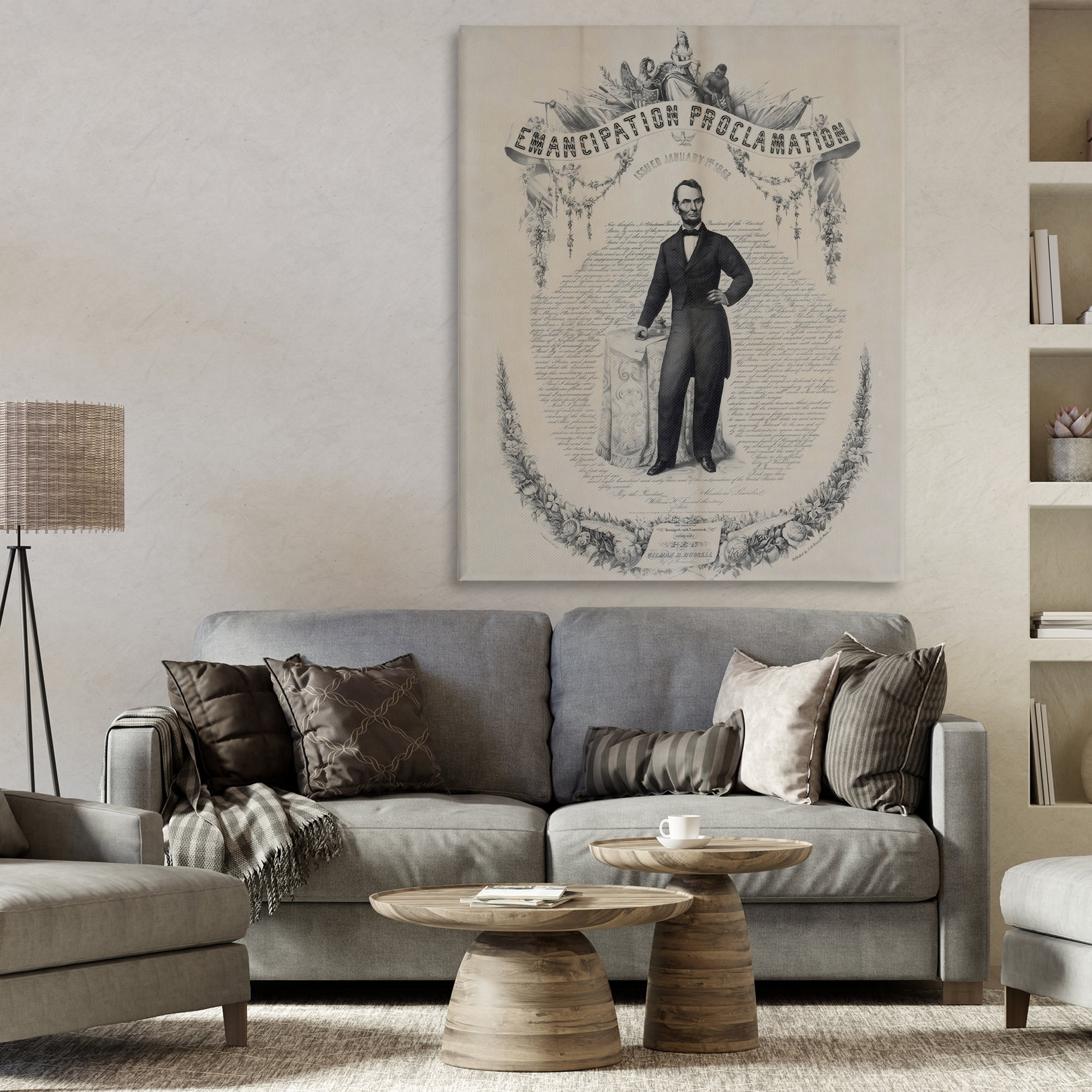 Stupell Industries Lincoln with Emancipation Proclamation Canvas Wall Art, design by Arlington Prints