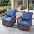 thumbnail image 4 of Gymojoy Outdoor Wicker Swivel Rocker Chairs-Outdoor Swivel Rocking Chairs with 1 Rattan Coffee Table，Outdoor Furniture Conversation Sets for Patio Porch Garden, 4 of 13