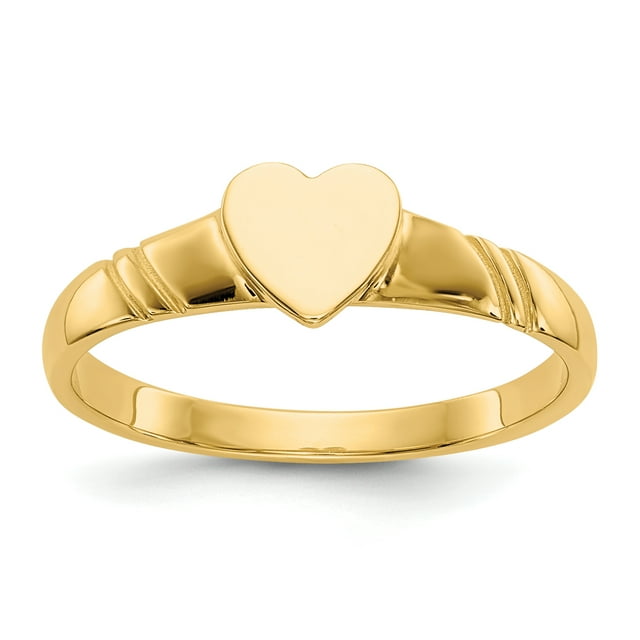 Bague Cœur pour Enfants en Or Jaune 14K