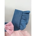 thumbnail image 6 of Arvbitana Baby Girls Tulle Princess Dress Sleeveless Square Neck Denim Ruffles Cherry Embroidery Patchwork Mesh Dresses with Bowknot Cute Infant Clothes 9-24M, 6 of 9
