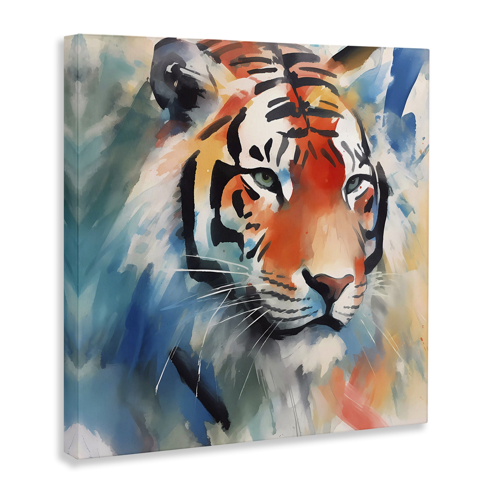 Stupell Industries Bold Modern tiger Animals & Insects Painting Gallery Wrapped Canvas Art Print Wall Art, 24 x 24
