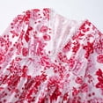 thumbnail image 6 of Ayolanni Ruffle Dresses for Women 2026 Lace Trim V-Neck Long Sleeve Floral Midi A-Line Dress Party Beach Boho Sundress Red S, 6 of 9