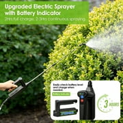 SideKing Battery Powered Sprayer 2 Gallon,Electric Garden Sprayer with 3 Spray Force, Battery Indicator, Rechargeable Handle, 23.6 Telescopic Wand,4 Mist Nozzles,Shoulder Strap, for Lawn and Garden