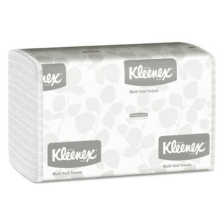 Kleenex White Hard Roll - Kleenex Multi-Fold Paper Towels, 9 1/5 x 9 2/5, White, 150/Pack, 16 Packs/Carton
