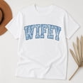 thumbnail image 3 of Floral Wifey Graphic T-Shirt, Unisex Classic Fit Bridal Shower Wedding Gift Tee, 3 of 9