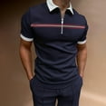 thumbnail image 2 of Sngxgn Shirts for Men Fit Short Sleeve Print Polo Shirt(Navy,XXL), 2 of 5
