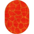 thumbnail image 2 of Furnish My Place Giraffe Dark Orange Area Rug, Animal Print Area Rug, Pet-Friendly Rug, Baby Nursery Mat, Indoor Area Rug, Perfect for Living Room, Playroom, 2' x 4' Oval - Set of 3, 2 of 5