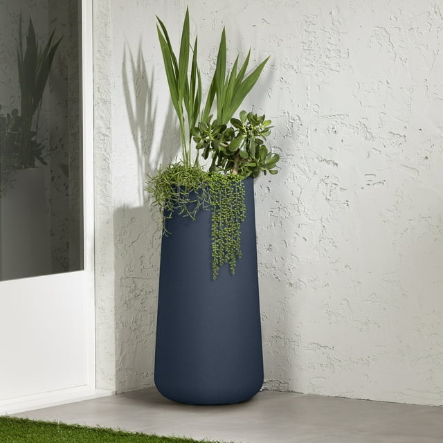 Grand pot de fleurs extérieur, fini Bleu, collection Dalya de Meubles South Shore