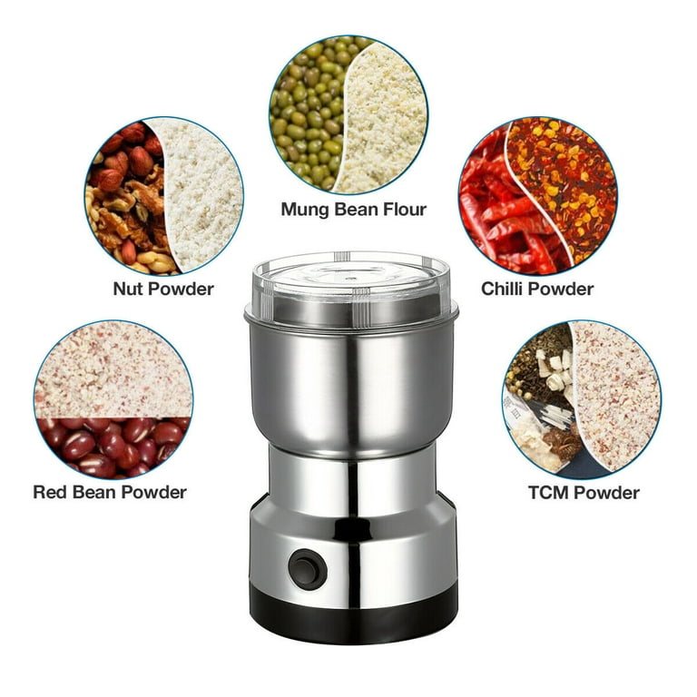 Electric Coffee Bean Grinder Nut Seed Herb Spice Crusher Mill Stainless  Steel