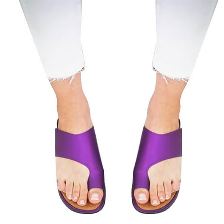 

Toe Ring Slides Flip Flop Sandal Wear-resistant Shoes with Thick Soles for Summer Casual Leisure Purple 41