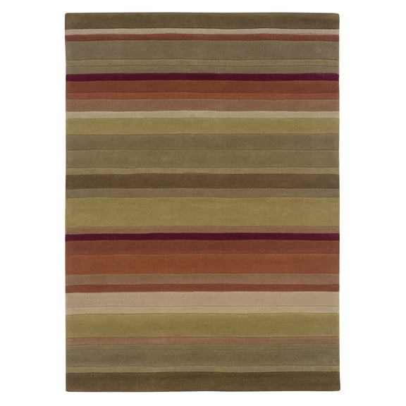 Linon Home Decor Trio Area Rug Collection, Green and Rust, 8' x 10'