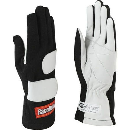 RACEQUIP/SAFEQUIP 2 Layer X-Large Black/White Mod Driving Gloves P/N
