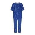 thumbnail image 4 of Ensembles pour Femmes 2 Pcs Tenues Imprimées Col Rond Manches Courtes Pull + Pantalon Ensemble Pantalons Femmes 2 Pcs Tenues en Solde, 4 of 6