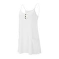 thumbnail image 4 of Weiqiqre Womens Romper Casual Sleeveless Spaghetti Strap Sundress Workout Athletic Dress with Pocket, 4 of 9