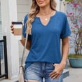 thumbnail image 7 of CAIVO Womens Tops Basic T Shirt Casual V Neck Short Sleeve Solid Color Stylish T-Shirts, 7 of 7