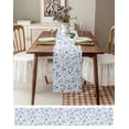 thumbnail image 3 of Watercolor Abstract Blue Leaves Table Runner-36 Inch Long Pastoral Botanical Table Runners Linen Burlap Tablerunner for Kitchen Dining Room Holiday Party, 3 of 9