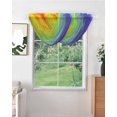 thumbnail image 2 of Waterfall Valances for Windows, Abstract Ombre Colored, Kitchen Sheer Valance Curtains, Rainbow Watercolor Painting Art Rod Pocket Elegant Swag Valances for Living Room Bedroom, 47.2"x38.5", 1 Panel, 2 of 8