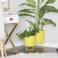 thumbnail image 2 of CosmoLiving by Cosmopolitan 16", 13"H Yellow Metal Planter (2 Count), 2 of 8