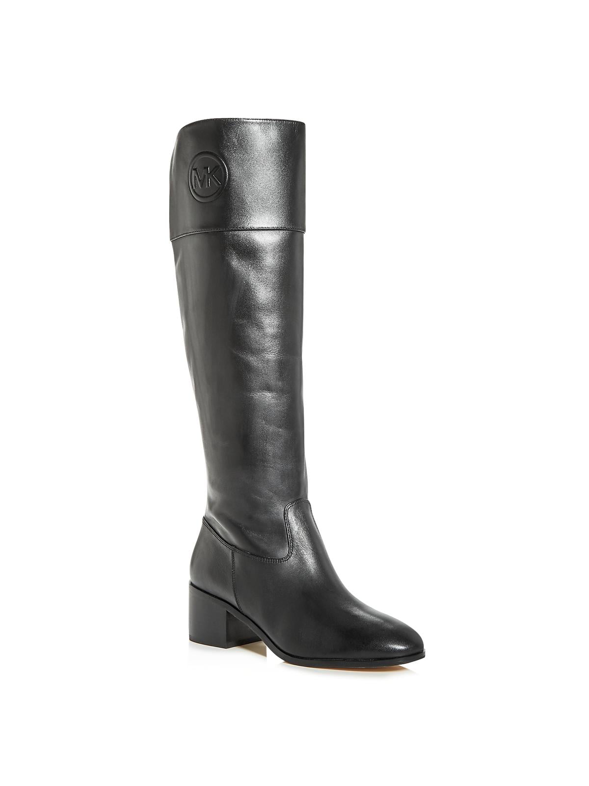MICHAEL Michael Kors Womens Dylyn Leather Riding Boots Black 7 Medium (B,M)  