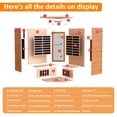 thumbnail image 6 of 2100W Indoor Sauna, Far Infrared Sauna Low EMF for 2-3 Person, Canadian Hemlock Corner Sauna Room with Bluetooth Speaker, Colored LED Light, Control Panel, Pre-Warm Up for Home, Bathroom, 6 of 7
