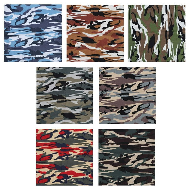Tela, 7 piezas de 48x48 cm, tela de camuflaje con estampado de camuflaje, tela de bricolaje probada profesionalmente